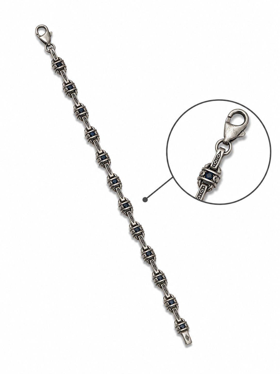 Heren Armband met Blauwe steen