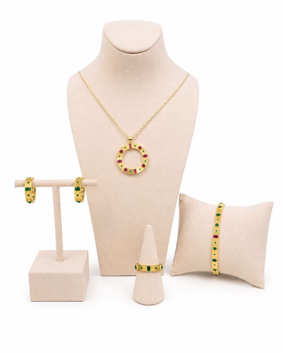 green & Rose Stone Set